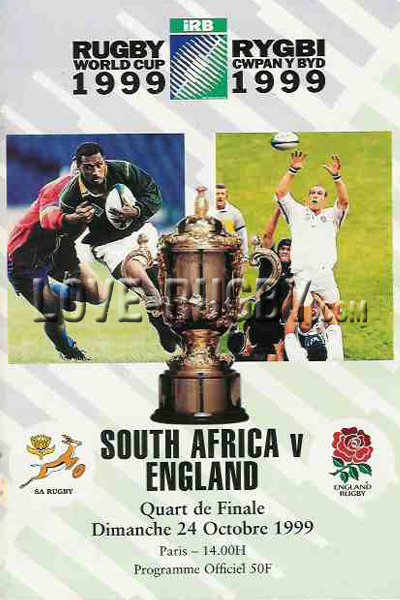 1999 England v South Africa  Rugby Programme